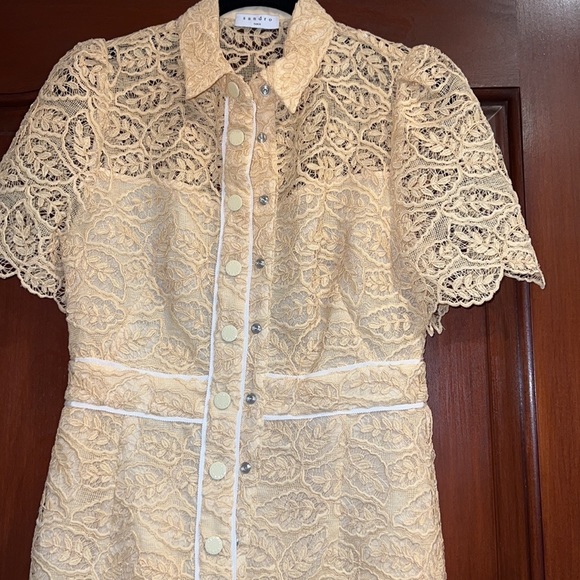 RTW BRAND NEW SANDRO LACE DRESS SIZE US 36 COCKTAIL SHORT SLEEVE PARTY DRESS - Picture 3 of 6